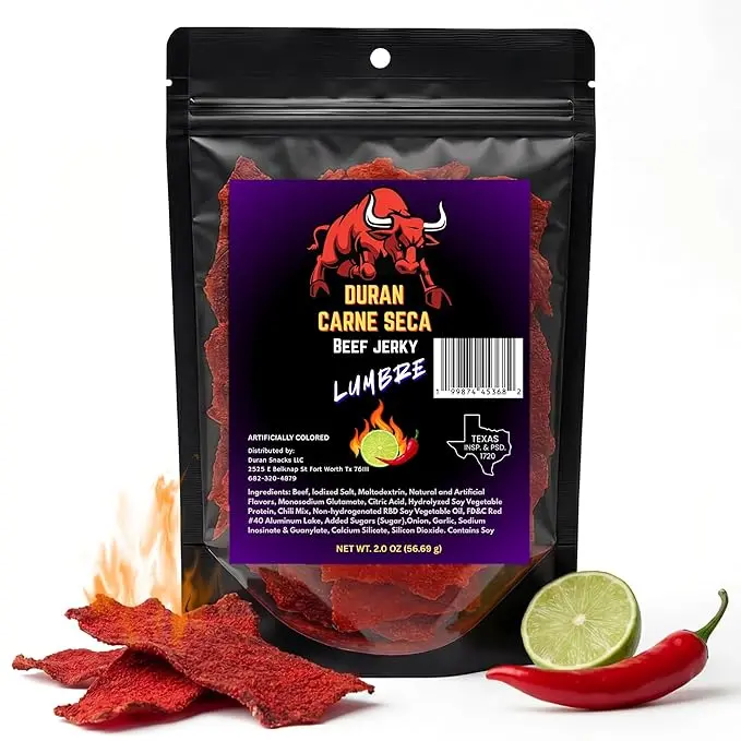 2026 Tizon Lumbre Carne Seca - Spicy Fuego Beef Jerky Snack, Premium Mexican-Style Dried Beef, 2oz Resealable Pouch, No Added Hormones, USA Made