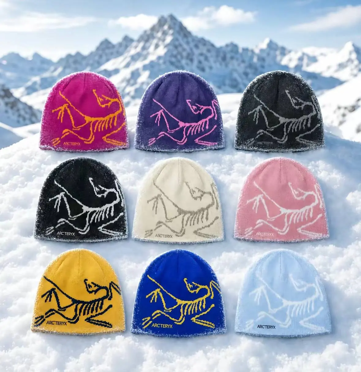ARC'TERYX beanie skeleton Collection Skeleton Graphic Knit Beanie – Unisex Warm Winter Skull Cap,  Frozen Peak - classic unisex winter beanie, breathable, comfor