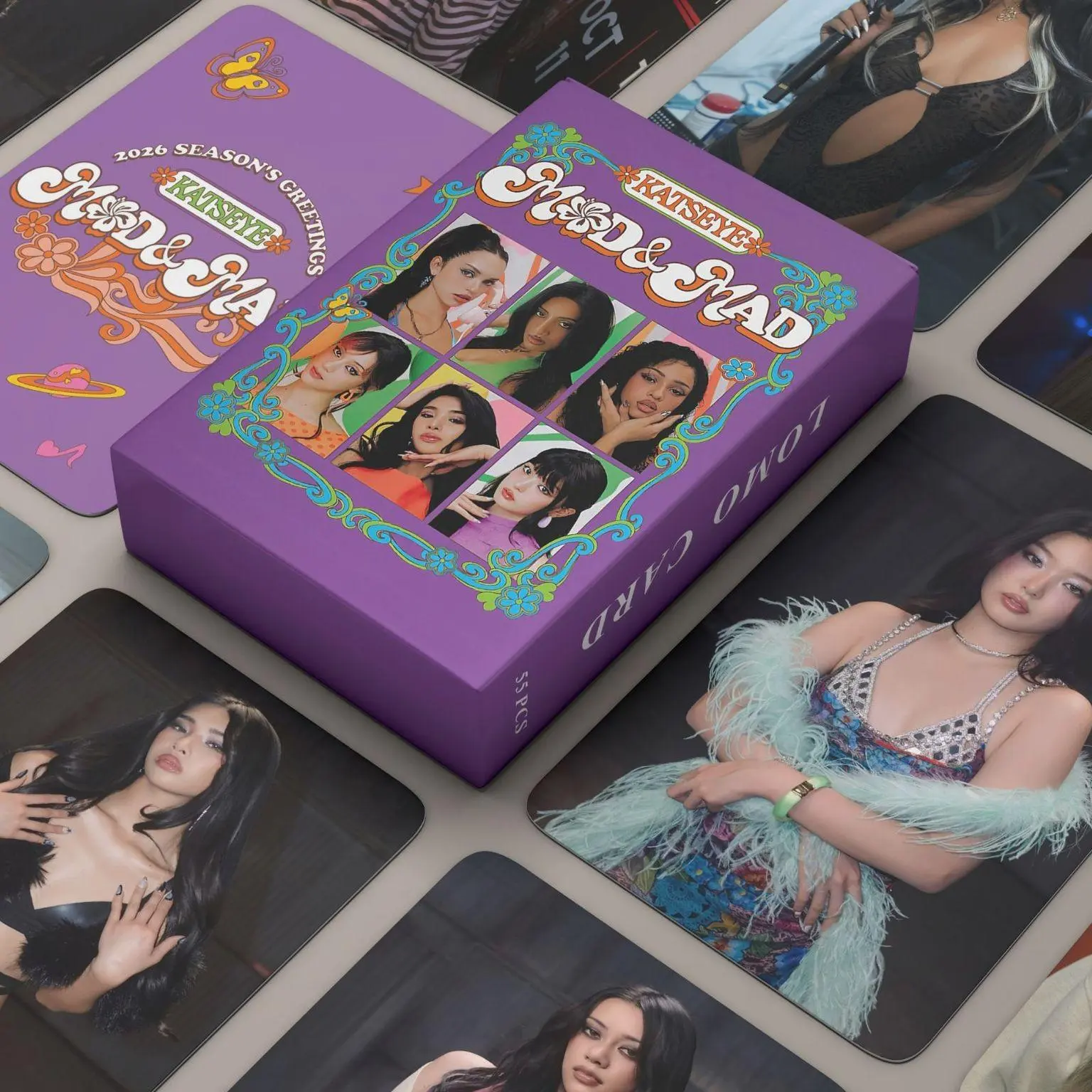 55 PCS K-pop Star KATSEYE Laser Lomo Photocards, Concept Photocards, Transnational Girl Group Merch, HD Collection Fan Support Cards