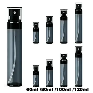 1 Pack Spray Bottles,(60ml,80ml,100ml,120ml),Skincare Mist,Face Mist,Refillable Cosmetic Containers,Leak-proof,Aesthetic Spray Bottles,Black Nano Mist Spray Bottle,Black Translucent Travel Spray Bottles,Viral Travel Essentials