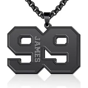 Custom Number Charm and Necklace with Name 00-99 (Go to add note next to product image in checkout to add name and number)
