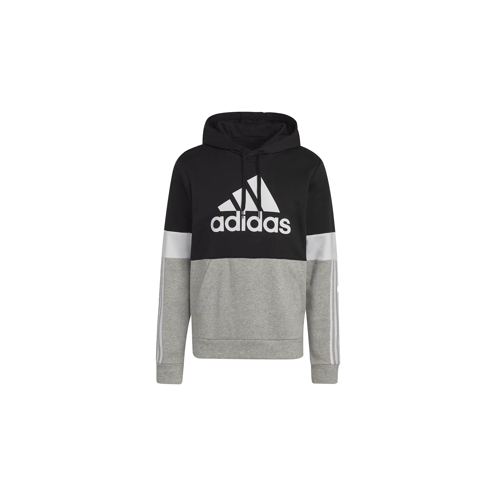 Essentials Fleece Colorblock Hoodie "Black / White / Medium Grey Heather" H14646