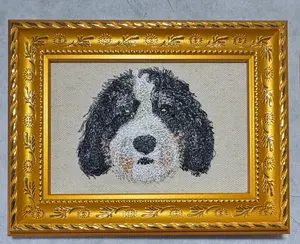 BerneDoodle Labradoodle Goldendoodle Poodle Mix Dog Machine Embroidered and Framed! Unique Canine Charm Tabletop Decor for Home or Office! Other Designs and Breeds Available! Desktop Decoration Signs