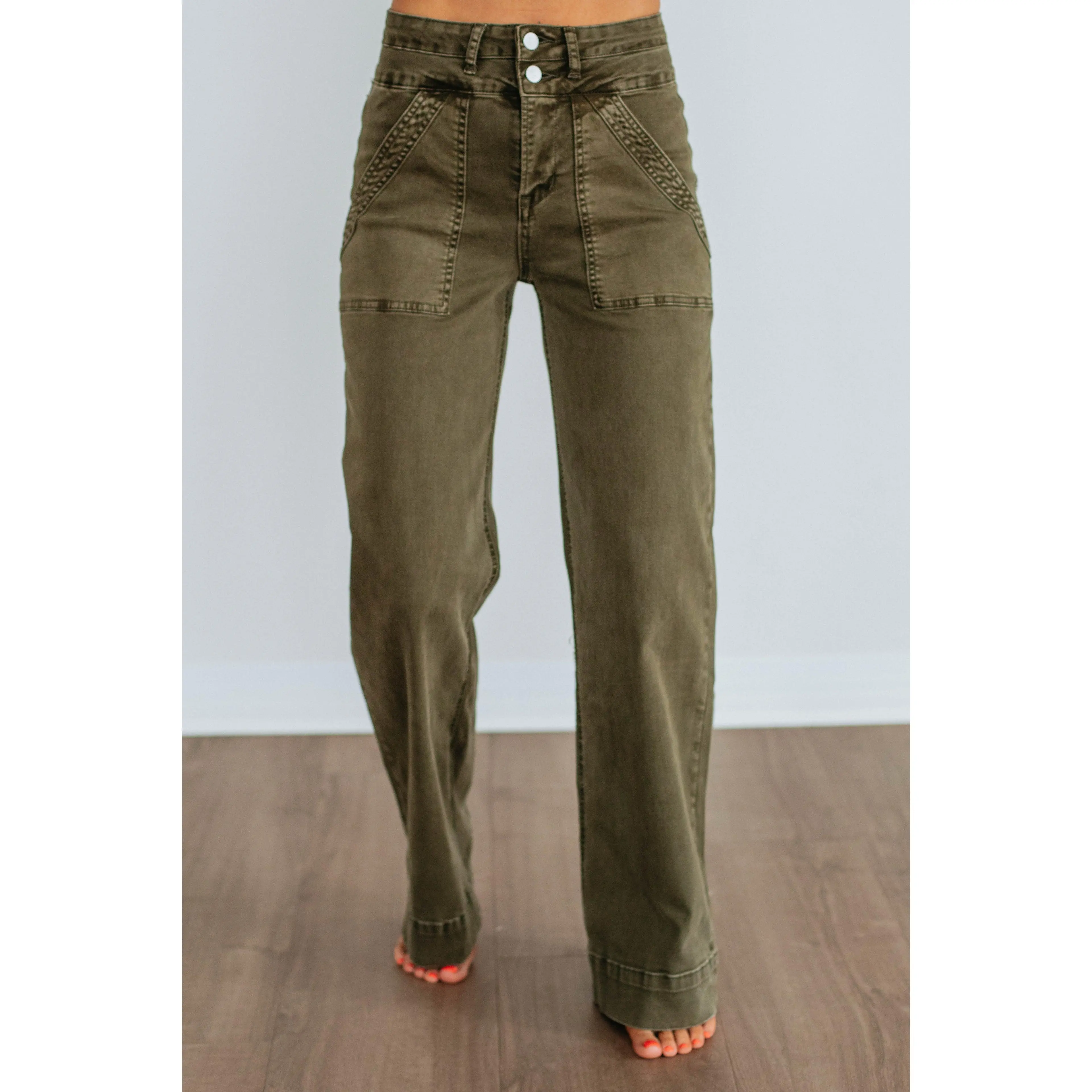 Bennett Mica Jeans - Dark Olive
