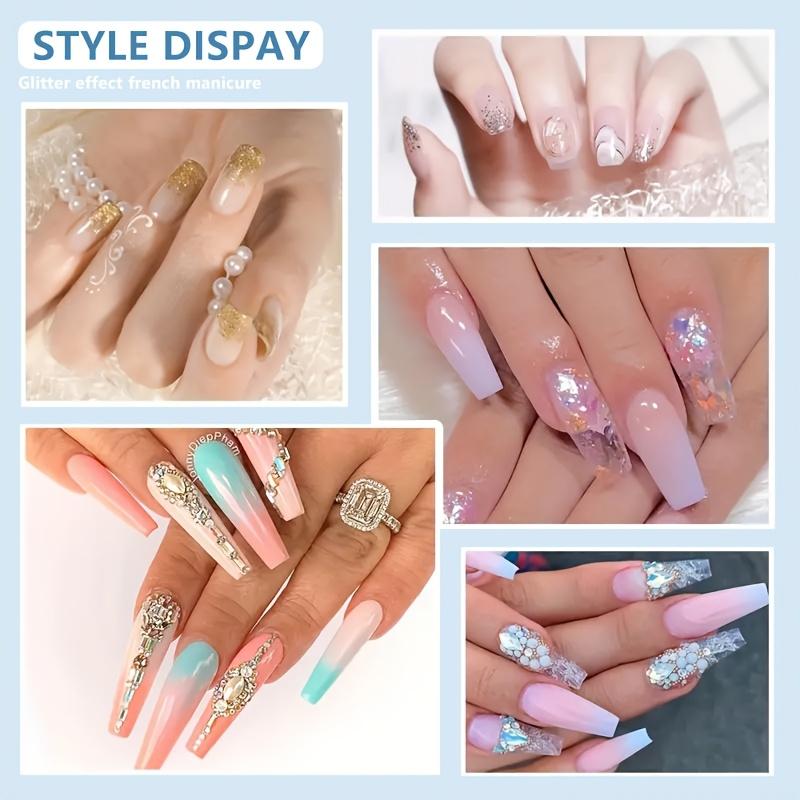 3Pcs Acrylic Powder Set Professional Acrylic Nail Kit with Liquid Monomer Nail Brushes Clear Pink White Acrylic Powder for Nail Extension Carving 3D Nail Art DIY Salon