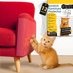 Scratch Furniture Protector for Couch - Thickened Clear Sticky Sofa Guards, Anti-Scratch Protection from  Claws, 12 Pack
