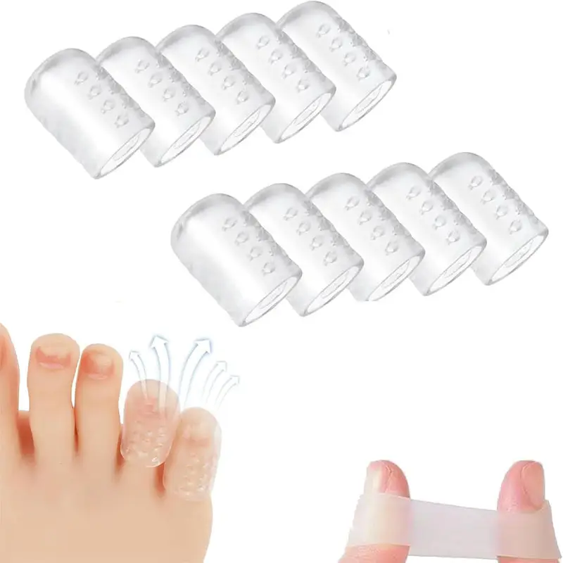 10Pcs Silicone Anti-Friction Finger Protectors, Silicone Finger Protectors for Toes, Breathable Finger Covers for Blisters, Calluses