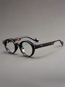 Vintage Style Round Frame Eyeglasses, Anti-blue Light Eyeglasses, Fashion Eyeglasses for Women & Men for Work, Daily Clothing Decor, High Quality Eyewear