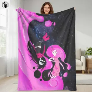 adventure time Galaxy Dream Flannel Blanket Cartoon Space Art Print Soft Warm Cozy Lightweight for Bedroom Living Room Sofa Gift Decor Suitable as a gift sizes 60*80,30*40(baby ),40*50(kids),50*60
