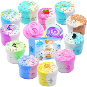 2-Toned Butter Slime Kit, 11-Pack Fidget & Educational Toy, Easter Egg Stuffers, Birthday Gifts & Party Favors for Kids 6-12