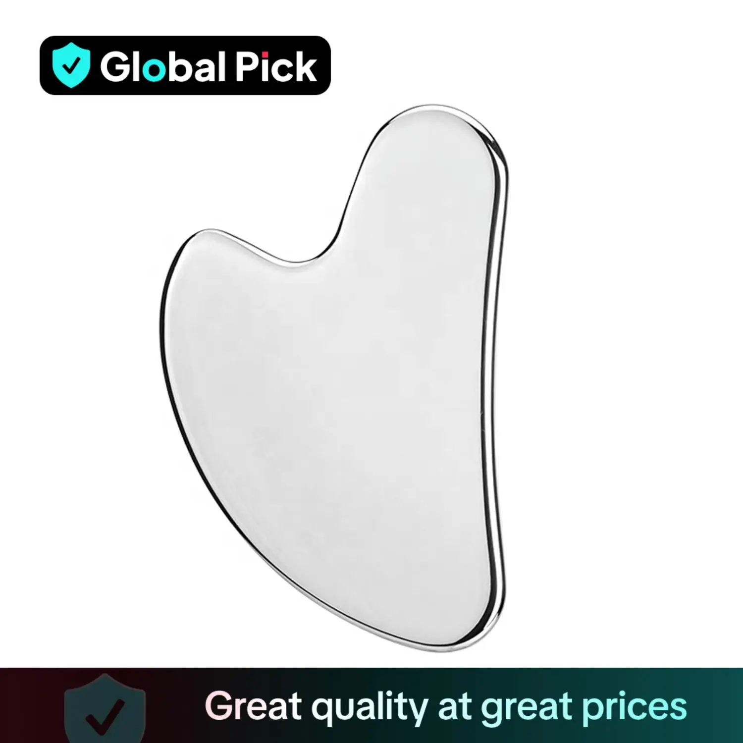 Heart Shaped Stainless Steel Gua Sha Scraper, Gentle Facial Massage Tool, Professional Skin Care Tool for Women