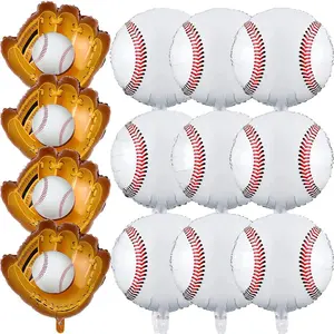 13Pcs Baseball Balloons,Baseball Jumbo Glove Foil Mylar Sports Balloons For Birthdays Party Baseball Sports Themed Party Decorations Supplies (20In)
