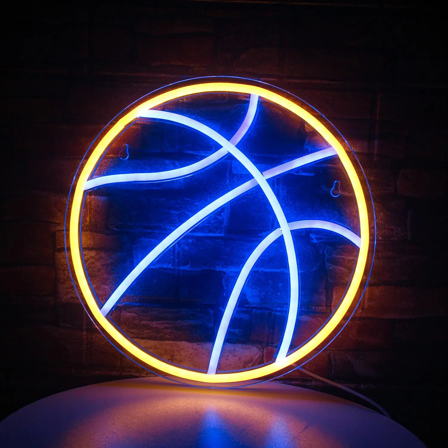 Basketball Shaped Neon Sign, USB Plug Powered LED Neon Light, Decorative Light for Home, Office, Coffee Shop, Gym, Boys Room Decoration