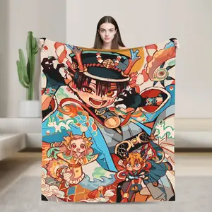 Anime Toilet-bound Hanako-kun Print Throw Blanket - Breathable, Soft, Quality Warm All-Seasons Textile, Ideal for Winter Camping, Living Room Use