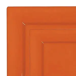 Burnt Orange Square Plastic Plates Dinnerware Value Set (120 Dinner Plates + 120 Salad Plates)