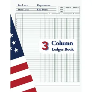 3 Column Ledger Book: 3 Column Notebook for Record Keeping and Accounting, Income and Expenses, Personal Finance and Small Business, Big Spaces for Data Recording, Large Print Paperback – April 16, 2025