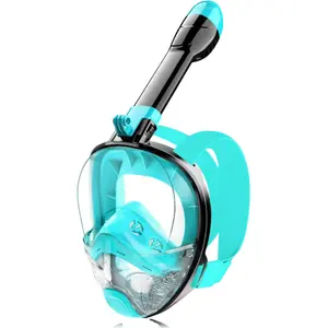 1pcs/Green Full Face Snorkeling Mask For Adults And Teenagers, Snorkeling Equipment, With Detachable Camera Holder, Panoramic 180° Field Of View, Anti-fog And Anti-leakage Snorkeling Mask For Men And Women