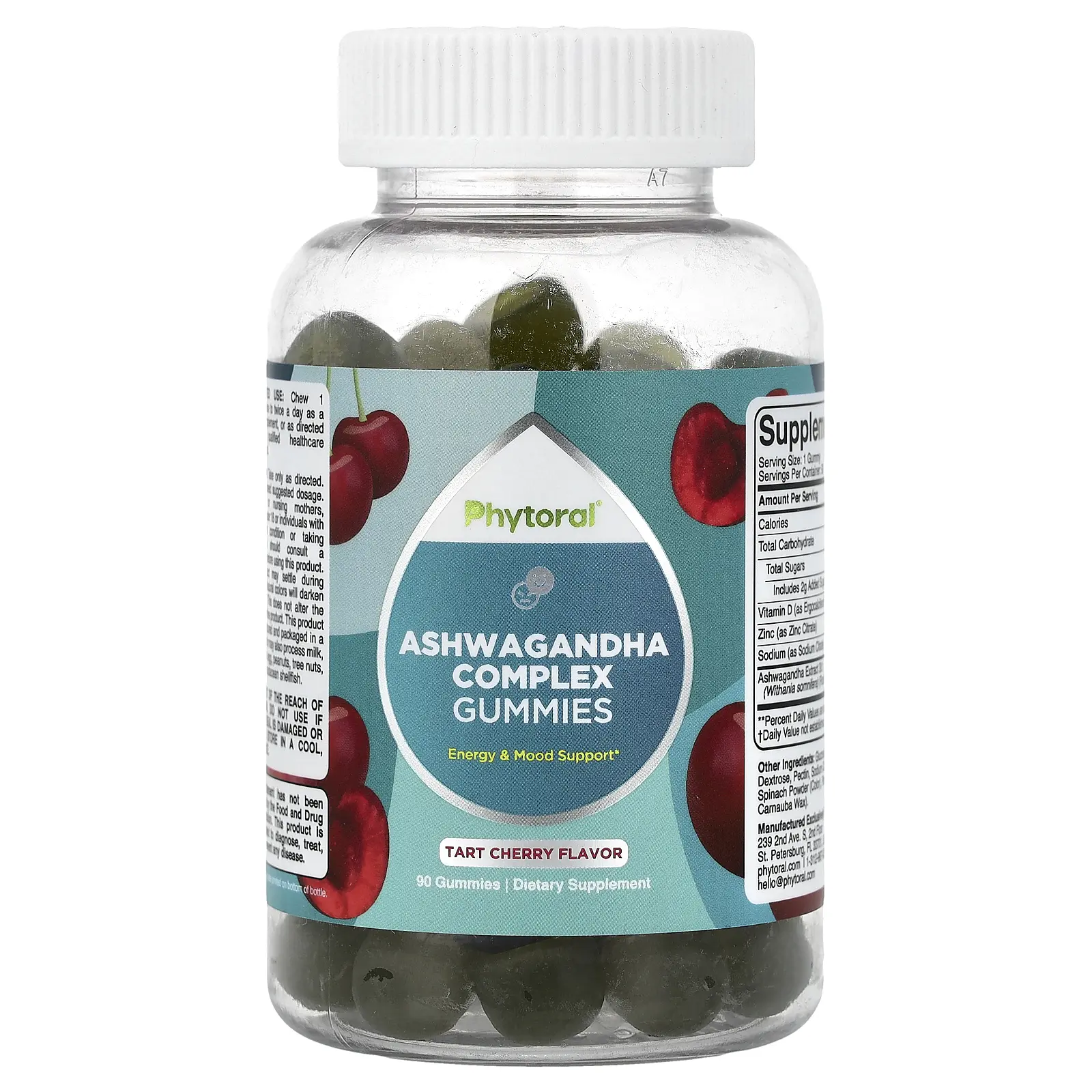 Phytoral Ashwagandha Complex Gummies, Tart Cherry, 90 Gummies