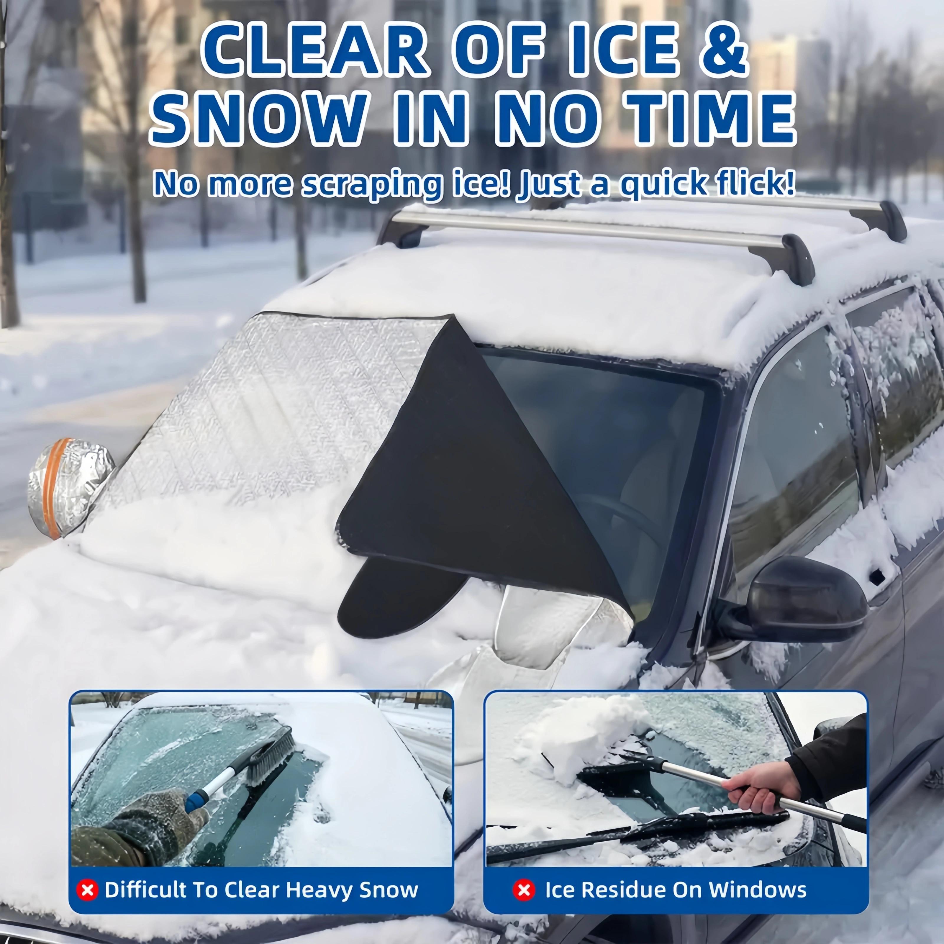 Car Windshield Cover, Heavy Duty Thick Protective Windscreen Cover - Snow Ice Frost Sun UV Dust Water Resistent - Pefect Fit for Cars SUVs All Years Summer/Winter