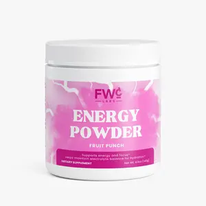 FWCLABS Fruit Punch B-Vitamin Drink Mix - Premium Daily Lifestyle Nutrition | Caffeine from Green Tea & L-Theanine Blend - Non-GMO - 140g