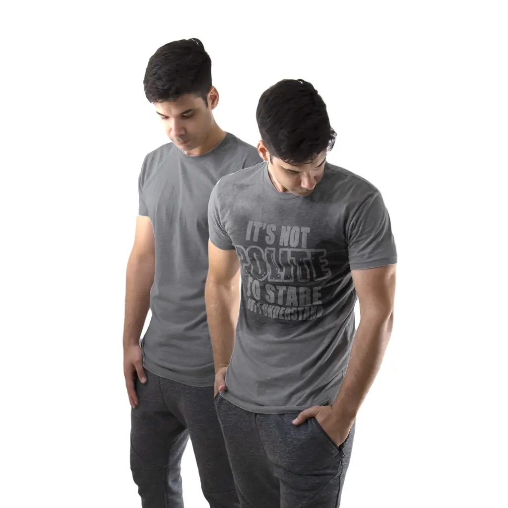 It's Not Polite To Stare Gym Shirt - Invisible Design Until You Sweat