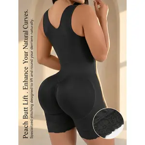 Women's Colombian Fajas Shapewear, Womenswear Lace Nylon Breathable Fabric, Adjustable Detachable Shoulder Straps, Tummy Control, Butt Lifter, Zipper Crotch, Customized Fit