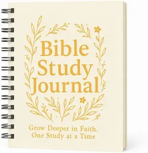 Bible Study Journal Spiral Bound for Men & Women – Sermon Notes, SOAP Study & Character Study, Church Notes, 100 GSM No-Bleed Paper, Waterproof PVC Cover, Double Wire Binding, Christian Bible Reading Journal xmidy