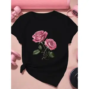 Two exquisite pink roses Women's  Sports Short Sleeve T-Shirt
