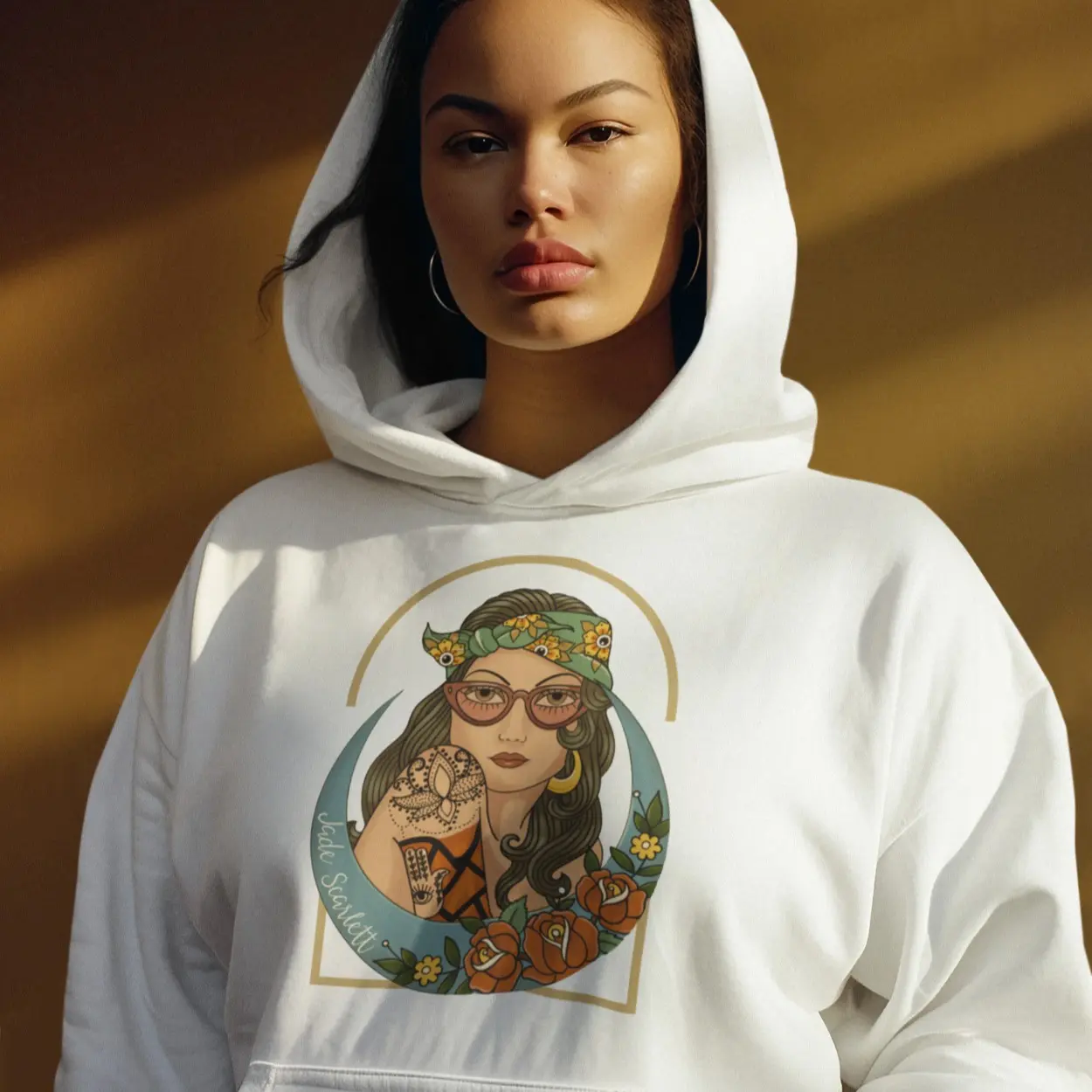 Woman Hoodie, Tattoo woman Hoodie, Pullover