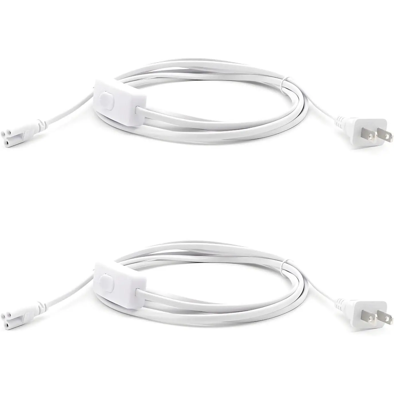 10FT T5 T8 LED Tube Light Power Extension Cord with On/Off   Plug for Integrated Led Tube T5 T8 LED Wire Connector Power Cord (3 Meter - Pack of 2)