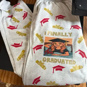Customizable Pajama Pants for Graduates with Personalized Name Design and Graduation Theme