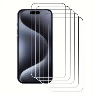 Premium Tempered Glass Protector For iPhone 17/17Air/17 Pro/17 Pro Max iPhone 16/16 Pro/16 Pro Max/16 Plus - 5 Pack 9H Hardness Anti-Scratch Bubble-Free Crystal Clear Screen Protectors Tempered Screen Film