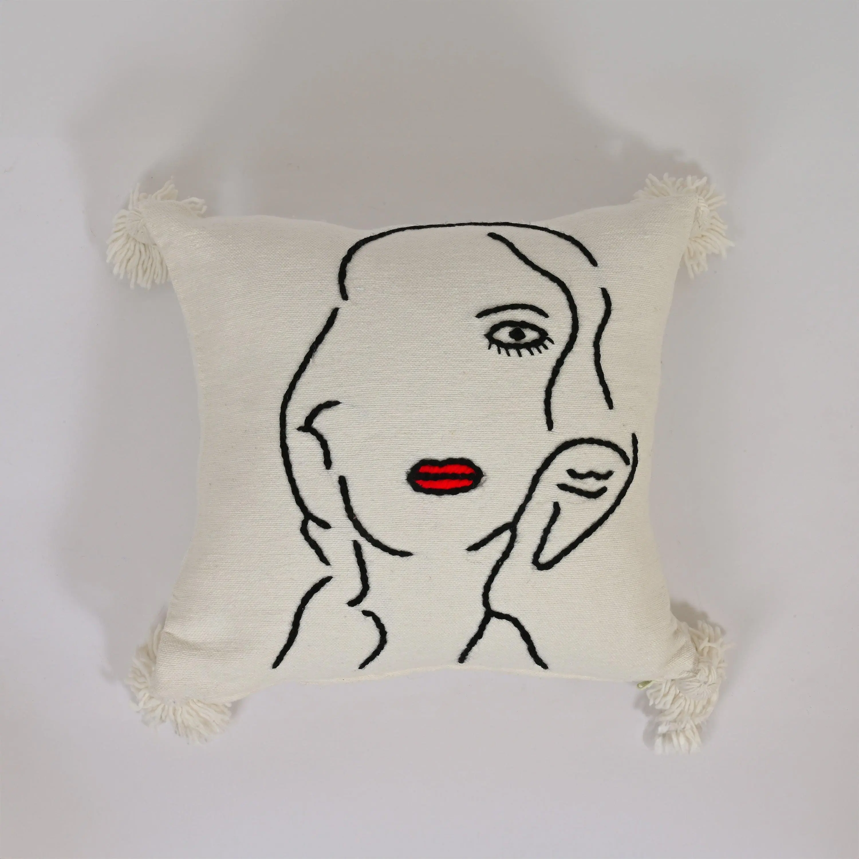 Moroccan Lady Pillow - Handmade Embroidered Moroccan