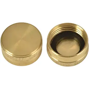 2 Pack 3/4" Brass Garden Hose End Caps with Washers