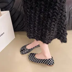 Flat Polka Dots Single Shoes Girly Style Sweet Mary Jane Split Toe Spring One Pedal 2026 Versatile for Women Ballet Flats
