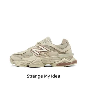 Multi-panel retro running kicks with multi-tiered geometric outsole and padded ankle collar for street styling