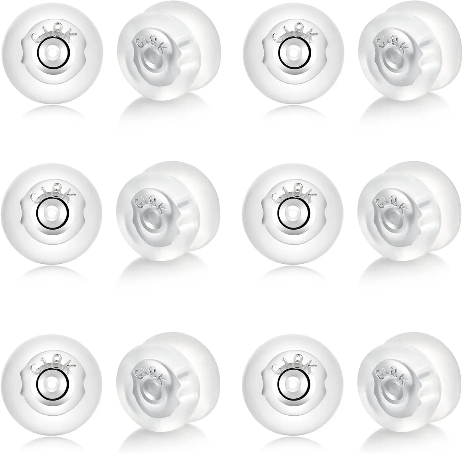 Earring Backs Sterling  Locking Secure Earring Backs for Studs/Droopy Ears Rubber, Secure Hypoallergenice Comfortable Backings for Women Men  Color