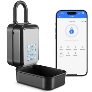 Smart Key Lock Box with Electronic Bluetooth, APP Control, PIN Code & Removable Shackle – eKey Sharing for Airbnb Realtors (House & Office Use)