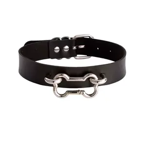 Bone Choker Necklace | Adjustable PU Leather Collar