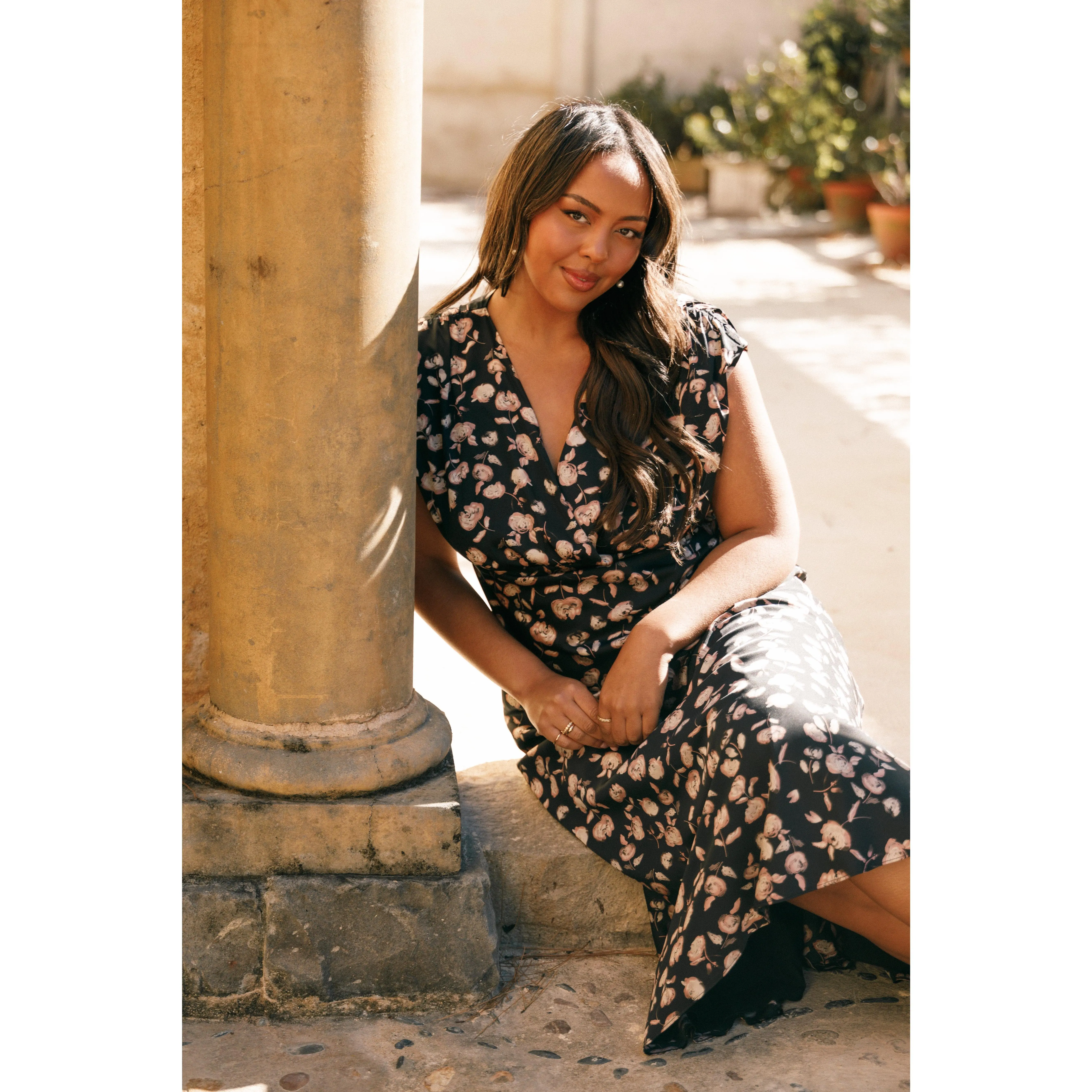 Amarlee Maxi Dress - Black Floral
