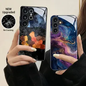 Fashion Colorful Marble Case Cover For Samsung A57 A37 A07 A17 A36 A56 A16 A06 A26 A15 A25 A35 A55 A14 A24 A34 A54 5G Flexible Acrylic Glossy Phone Case