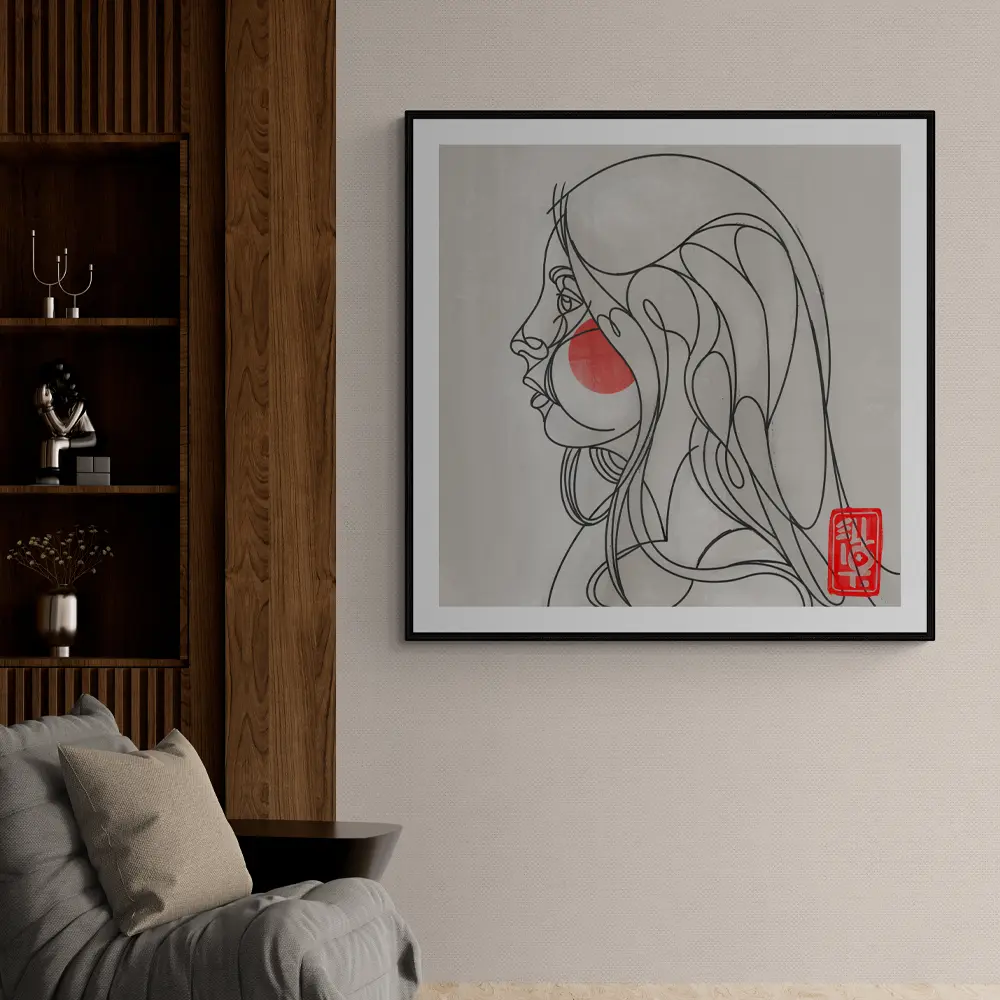 "Girl " Square Wall Art Print, Home Decor Wall Poster for Living Room Bedroom Home Supplies