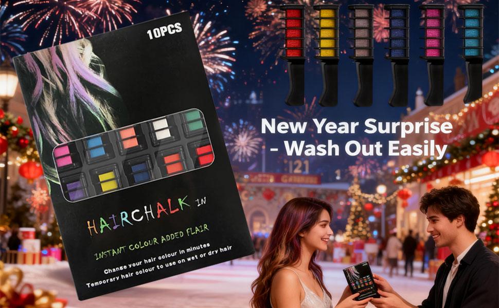 10-Color Hair Chalk Comb Set| Vibrant Temporary Hair Dye for Parties/Cosplay Safe Washable Highlight Powder Pencil Easy DIY Hair Color Kit for Kids/Teens/Adults| Quick Styling for Halloween, Wedding, TikTok Trends Haircare Daily Glossy 10-Color Hair Chalk Comb Set| Vibrant Temporary Hair Dye for Parties/Cosplay Safe Washable Highlight Powder Pencil Easy DIY Hair Color Kit for Kids/Teens/Adults| Quick Styling for Halloween, Wedding, TikTok Trends Haircare Daily Glossy