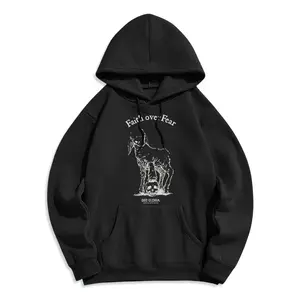 Quotation Style Faith Over Fear Lamb Graphic T-Shirt Hoodie Sweatshirt, Vintage Style Graphic Tee, Gift for Friends, Trendy Unisex Shirt