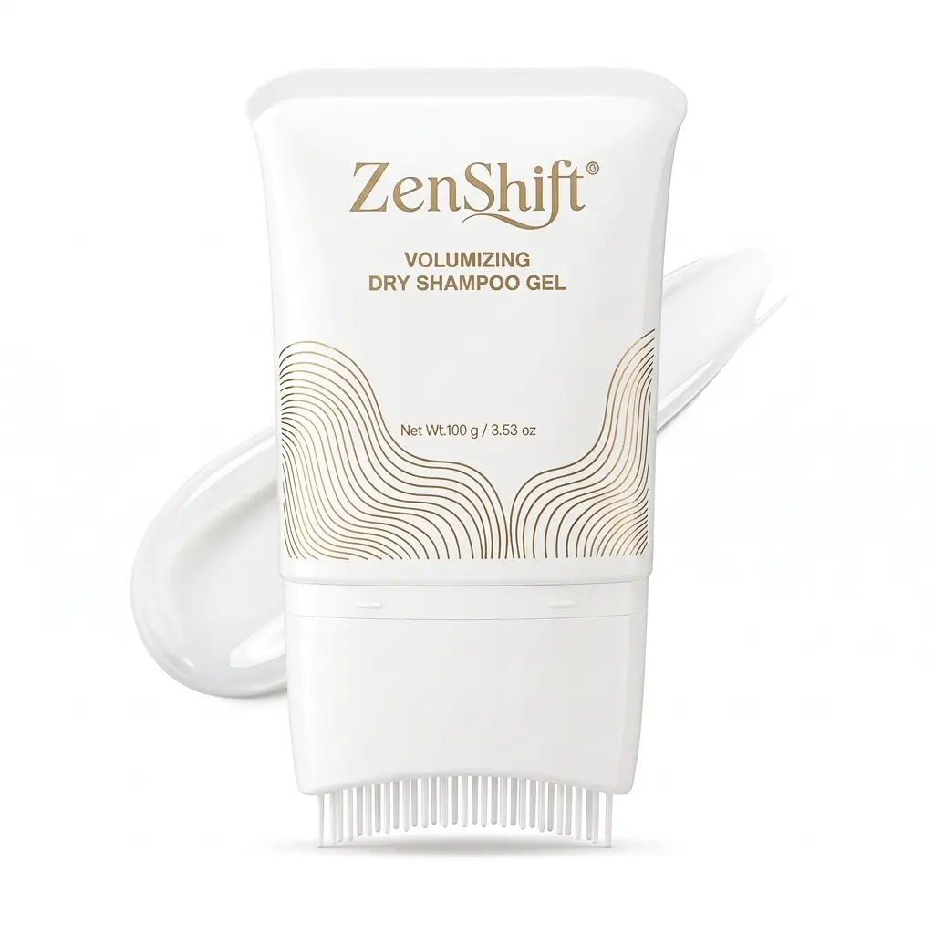 ZenShift Dry Shampoo Gel with Built-In Comb - 100g/3.53Oz Non-Aerosol Haircare Product, Lightweight Quick Leave-In No-Rinse for Greasy Hair, No powder cloud, Roots Refresh & Oil Control