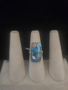 Spiny Oyster Turquoise Silver Ring