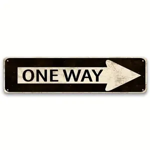 Vintage Style Iron Metal Tin Street Sign ONE WAY 15.75"x3.94" for Home Room Restaurant Bar Cafe Garage Farmhouse Wall Decor Unique Gift Housewarming Birthday