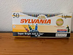 50 Super Bright Add-A-Set from Sylvania - 2000s Holiday Lighting (Plastic, Glass, Copper Wire Christmas Lights, Traditional, Multi-color)