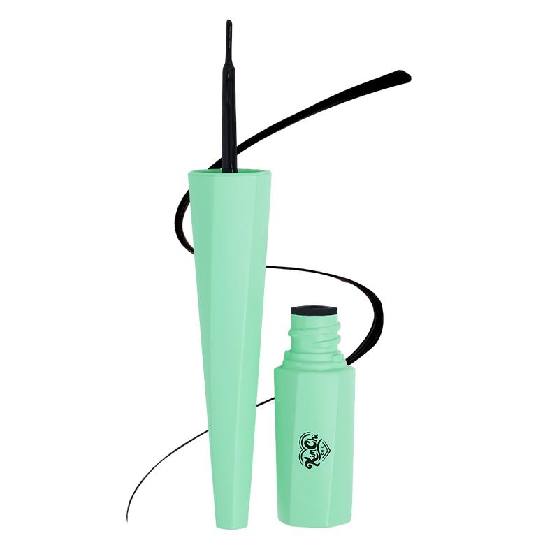 KimChi Chic Beauty Stage Proof Liquid Liner, Waterproof Black Eyeliner with Felt Tip Brush, Long-Lasting Formula, 0.1 fl oz (3ml)