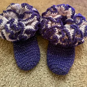 Handmade Crochet Ruffle Socks